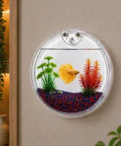 16.5cm Wall Aquarium + Fish + Tree + Stone + Food + Light